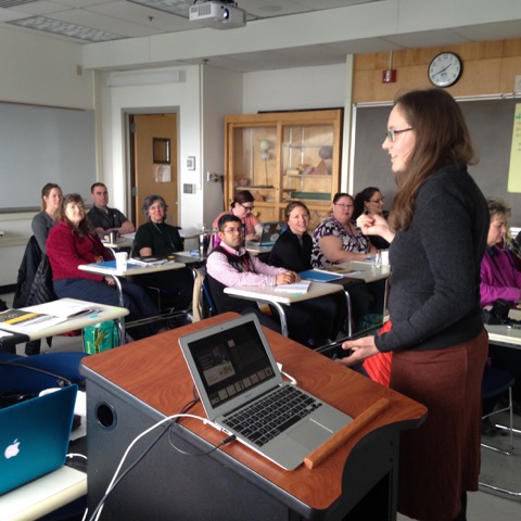 Speakers were invited to present their findings on relevant topics such as citizen science in the classroom, community engagement in Arctic Research, and making data available to students. Photo courtesy of Sarah Bartholow.