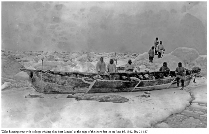 Wales hunters camped on the shorefast sea ice on 16 June 1922. Photo by Alfred Bailey.