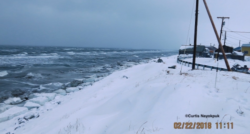 Open water at Shishmaref in February - view 2