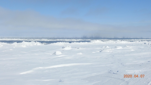 Nearshore ice conditions in Gambell - view 2.