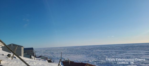 View of the ice from the community of Diomede.