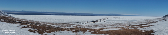 Nearshore ice conditions in Wales panorama.