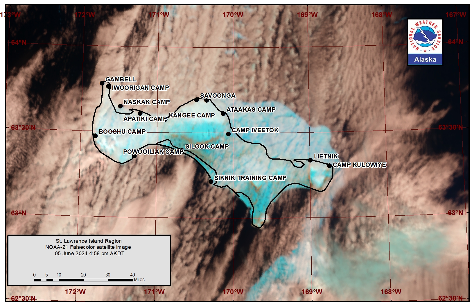 NWS St. Lawrence Island Area Satellite Image