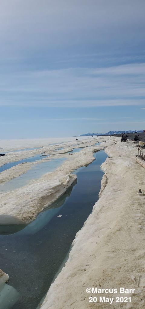 Sea ice and weather conditions in Brevig Mission - view 1.