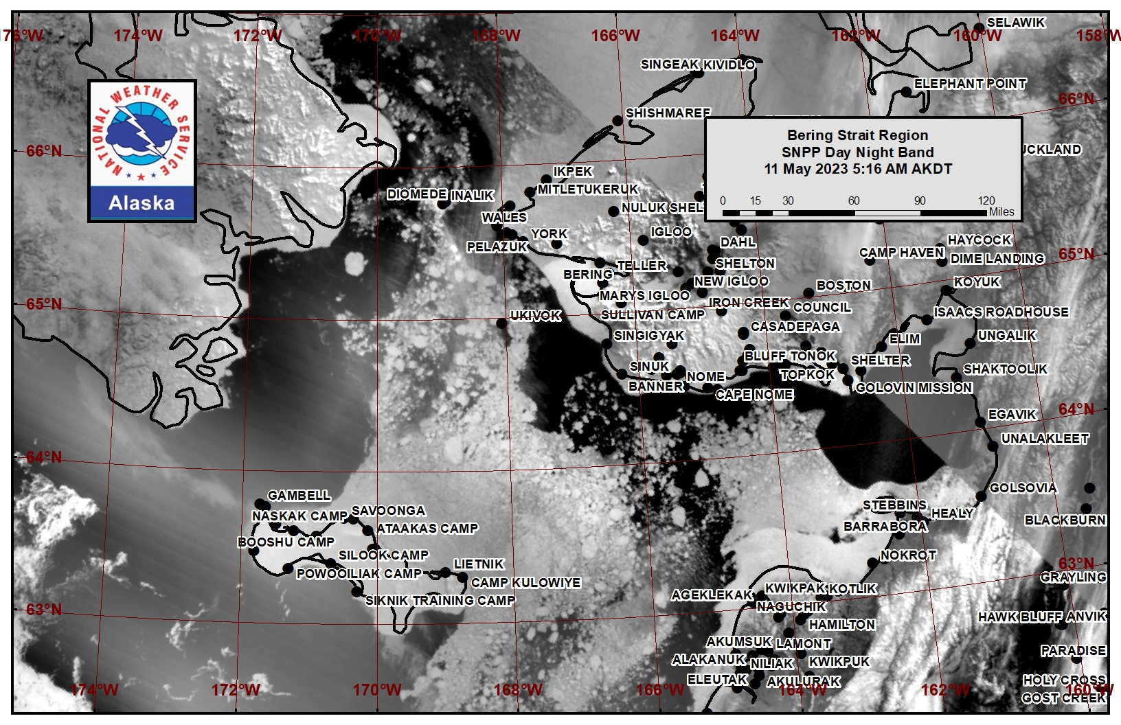 Bering Strait Area Satellite Image