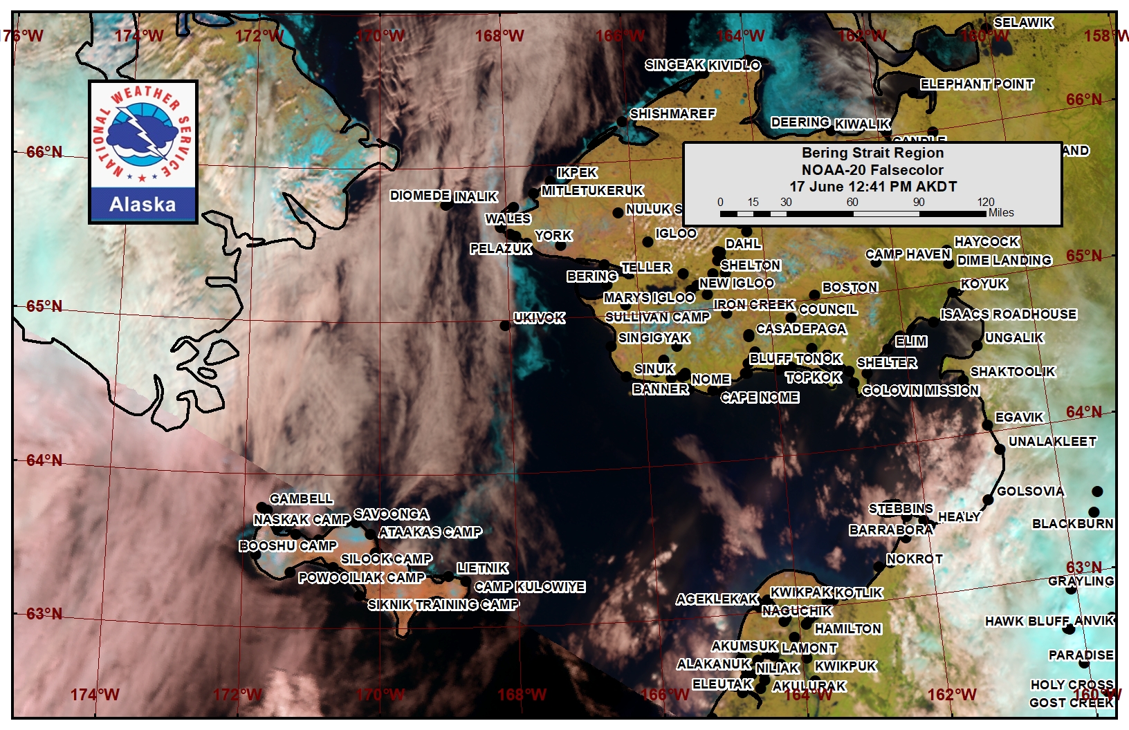 Bering Strait Satellite Image