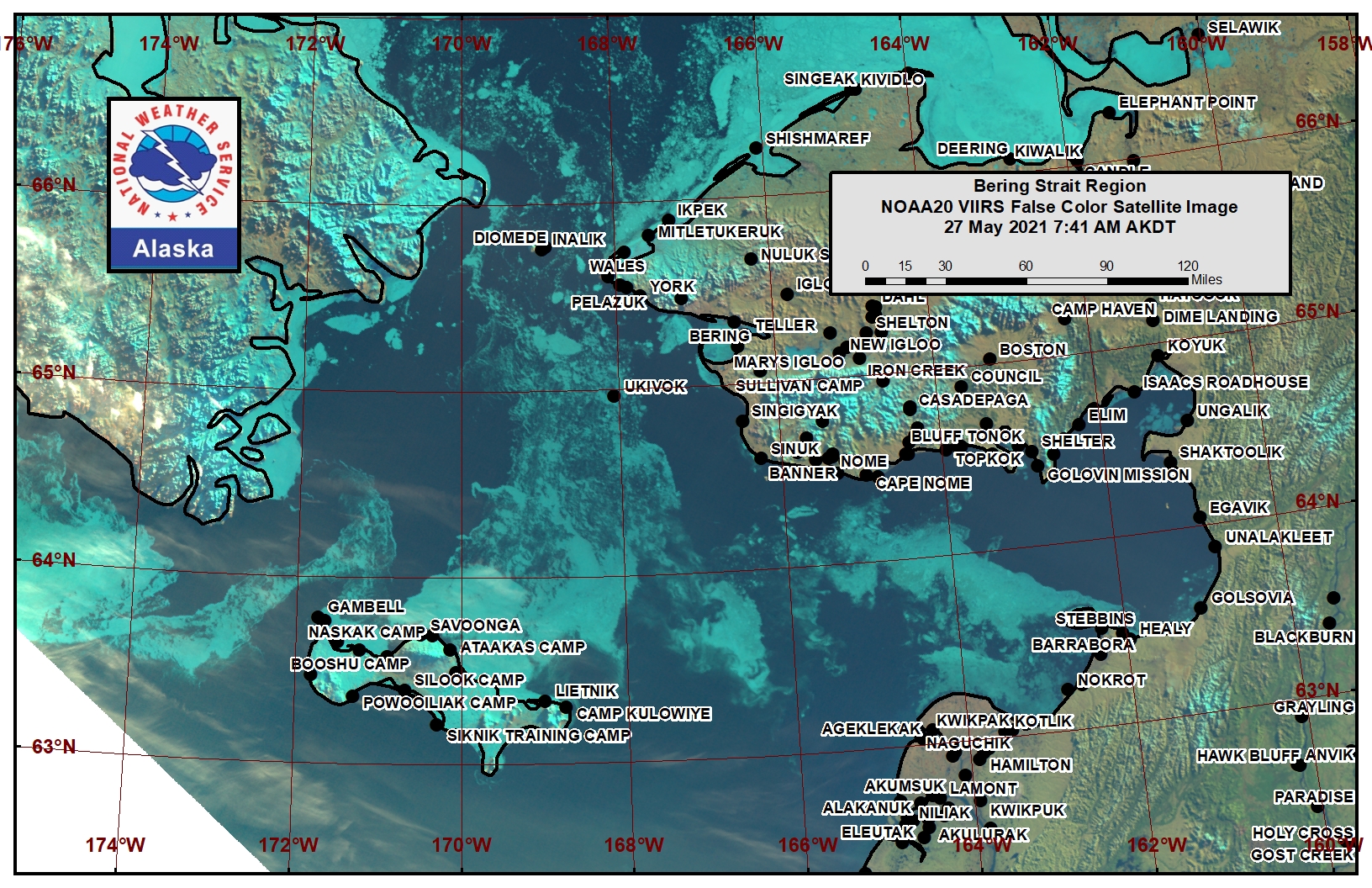 Bering Strait Satellite Image