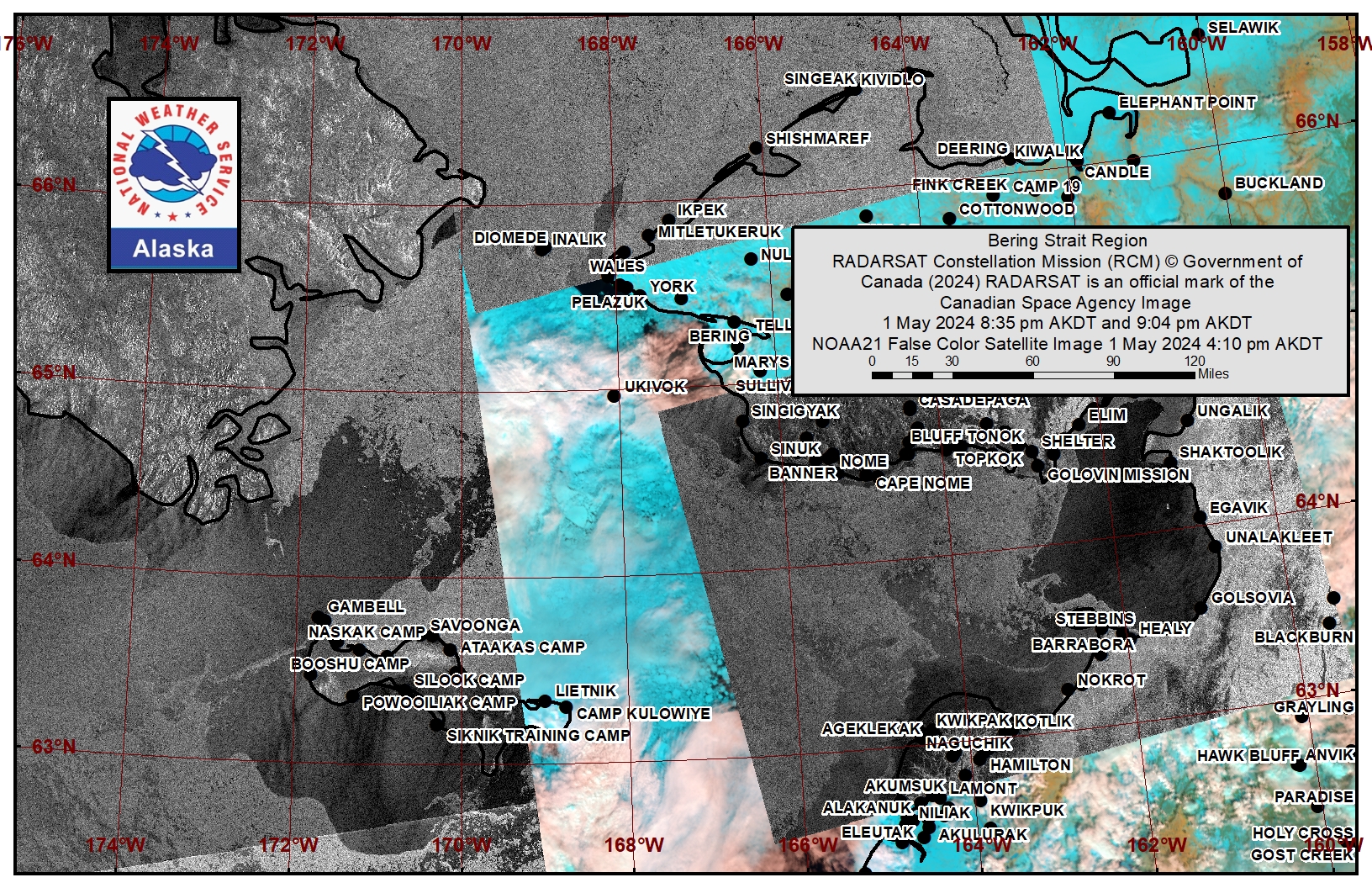 NWS Bering Strait Area Satellite Image