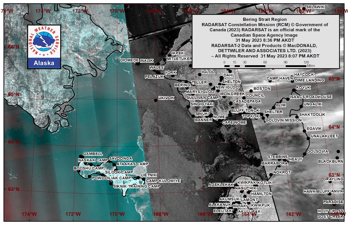 Bering Strait Area Satellite Image