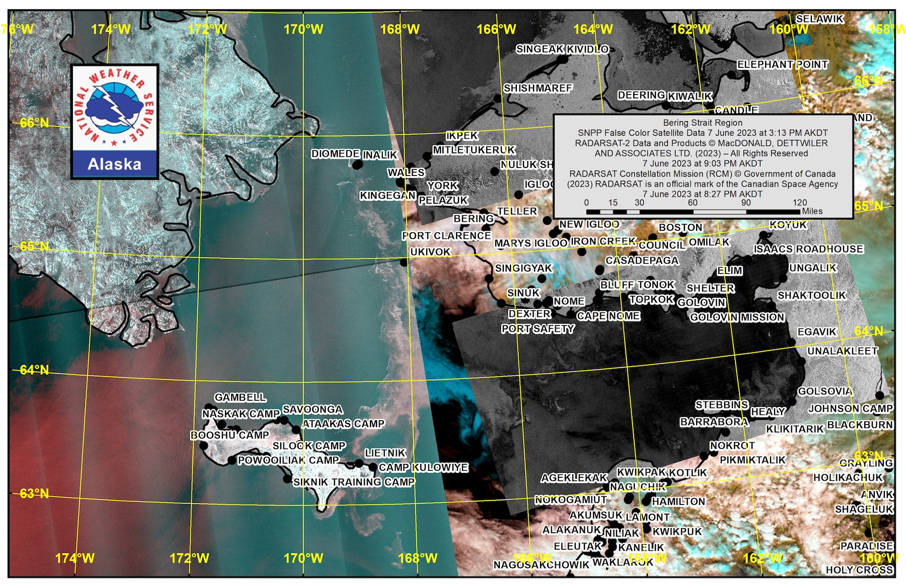 Bering Strait Area Satellite Image