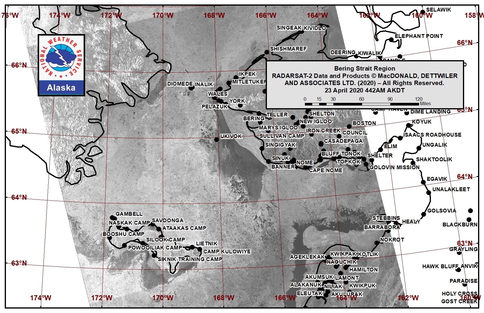 Bering Strait satellite image