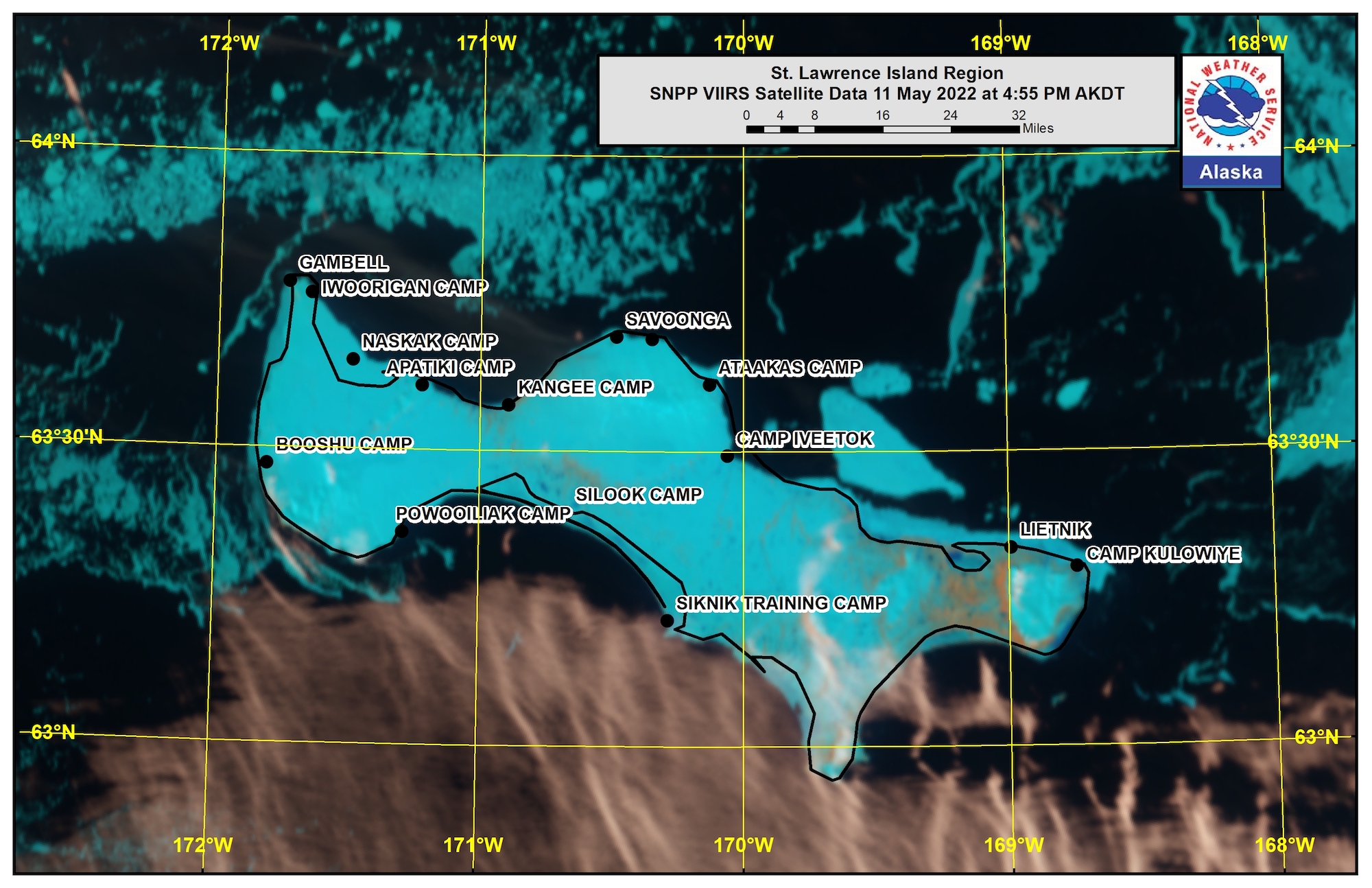 St. Lawrence Island Area Satellite Image