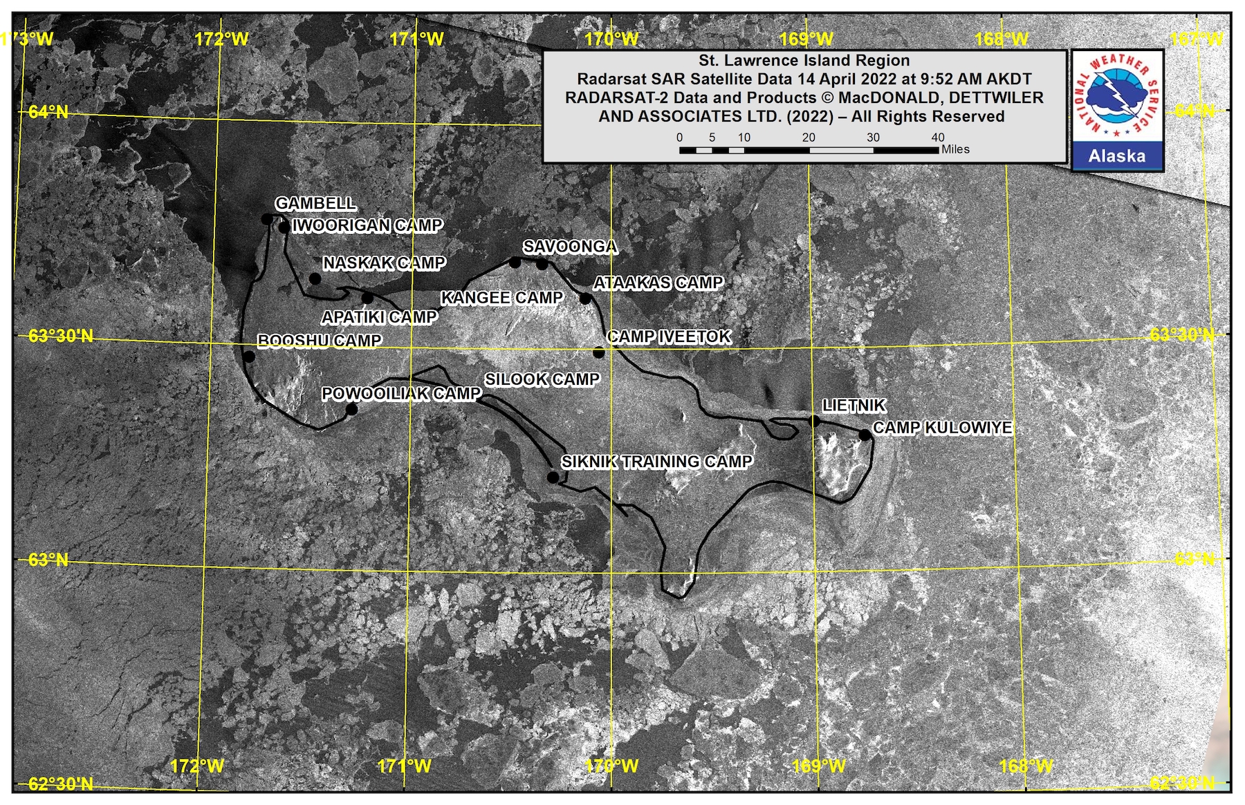 St. Lawrence Island Area Satellite Image