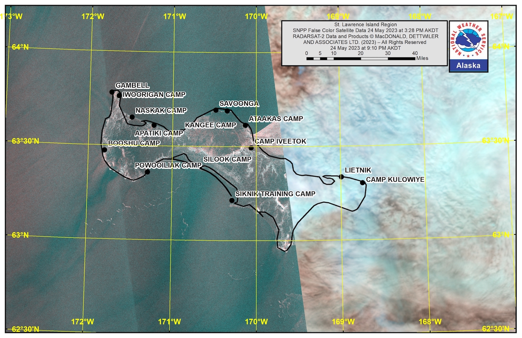 St. Lawrence Island Area Satellite Image