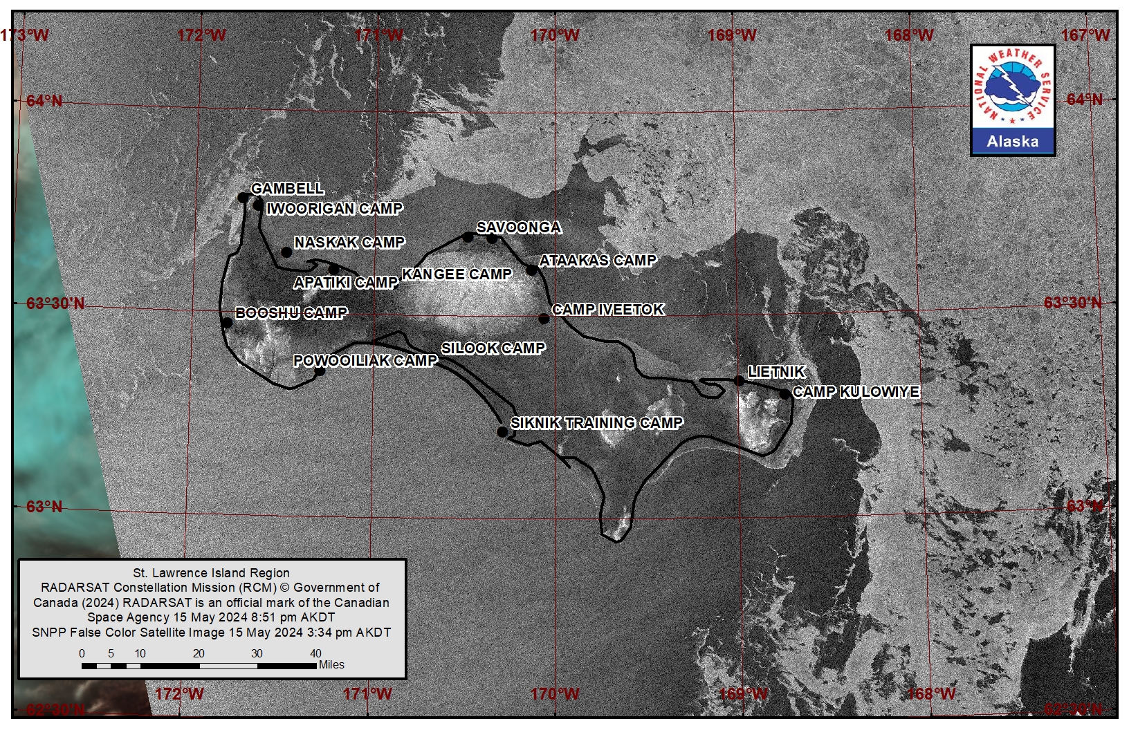 NWS St. Lawrence Island Area Satellite Image