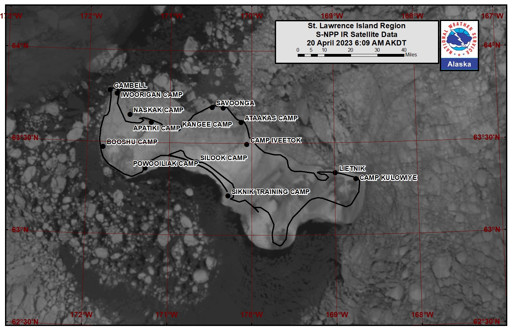 St. Lawrence Island Area Satellite Image