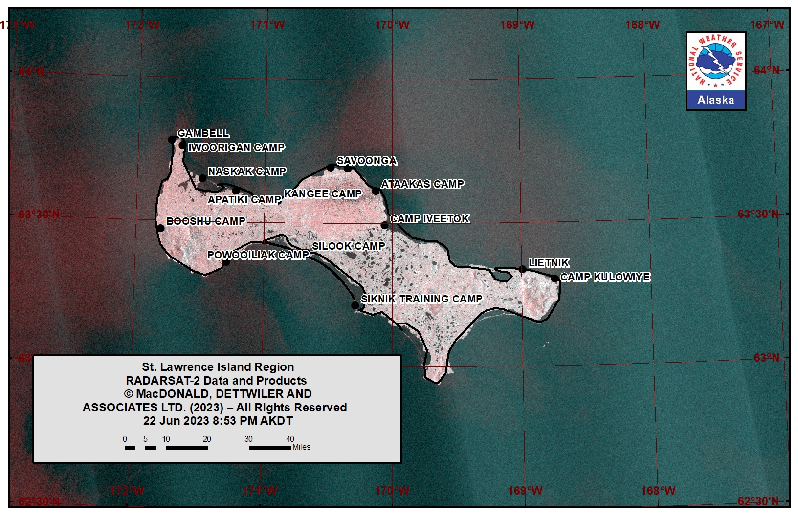 St. Lawrence Island Area Satellite Image