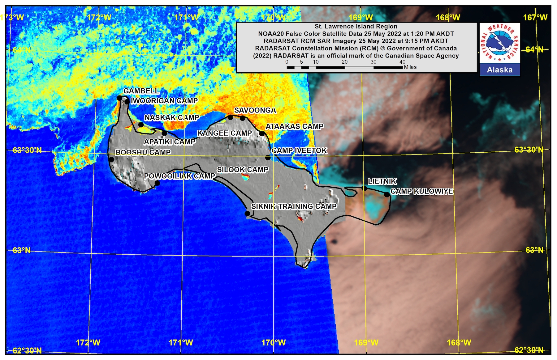 St. Lawrence Island Area Satellite Image