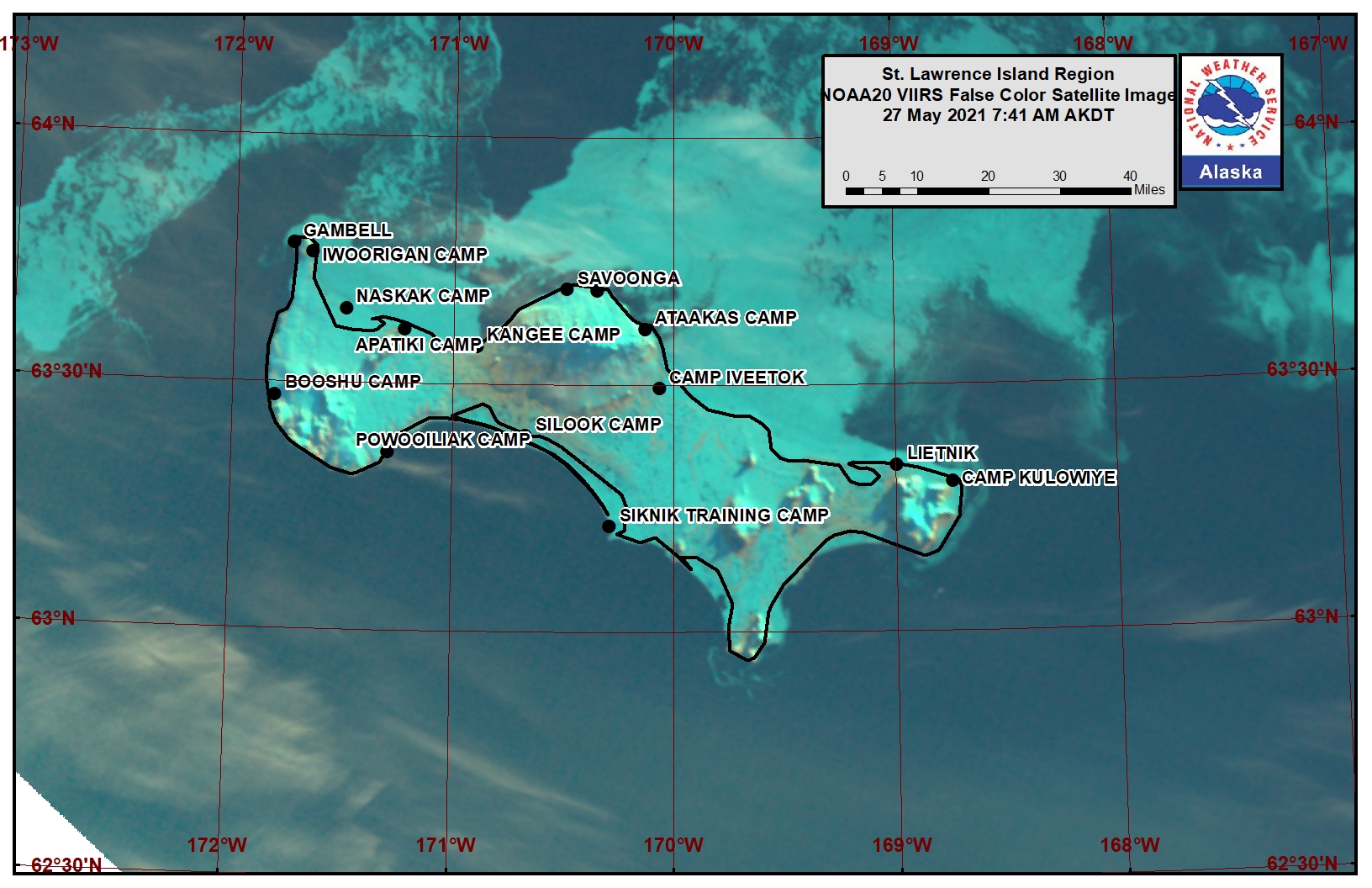 St. Lawrence Island Area Satellite Image