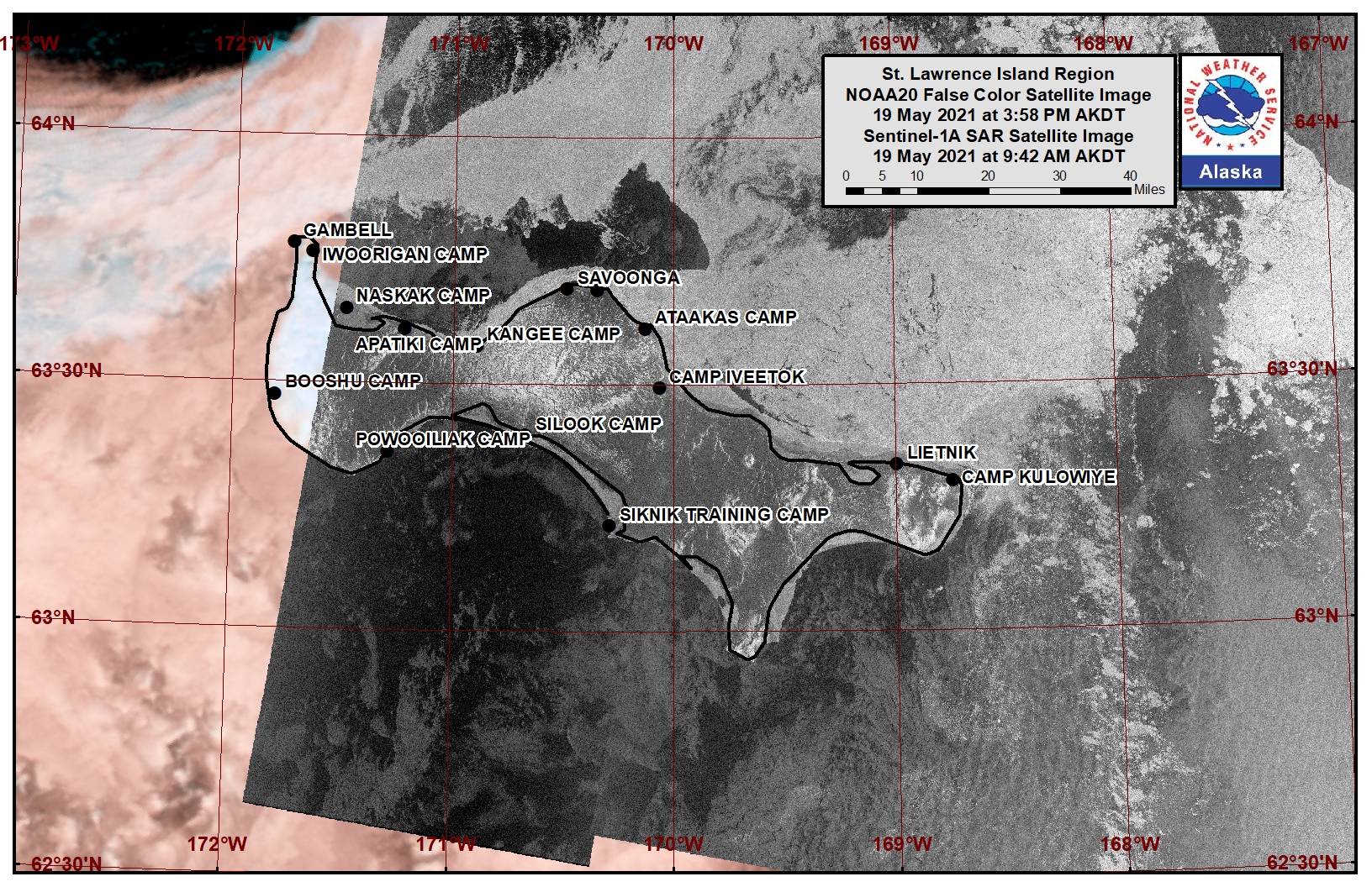 St. Lawrence Island Area Satellite Image