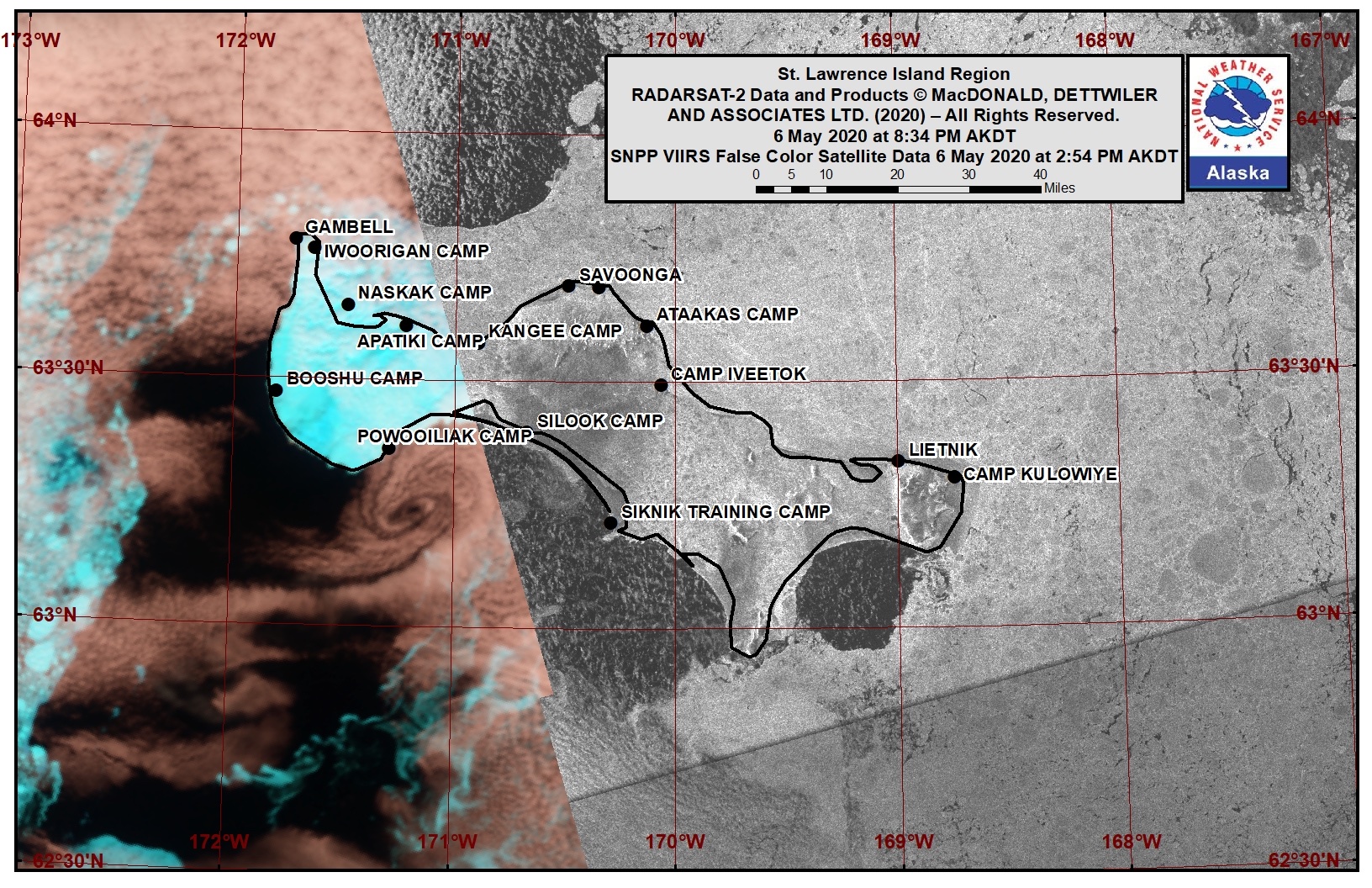 St. Lawrence Island satellite image