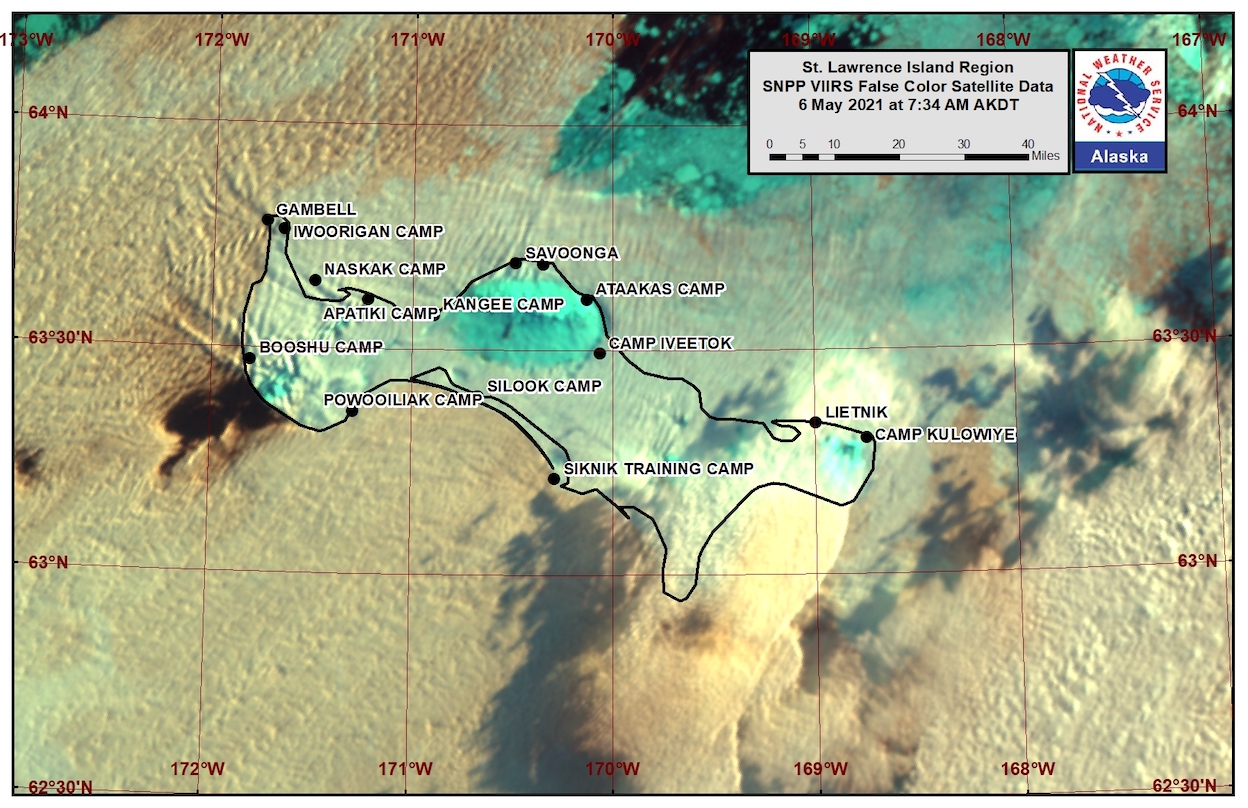 St. Lawrence Island Area Satellite Image