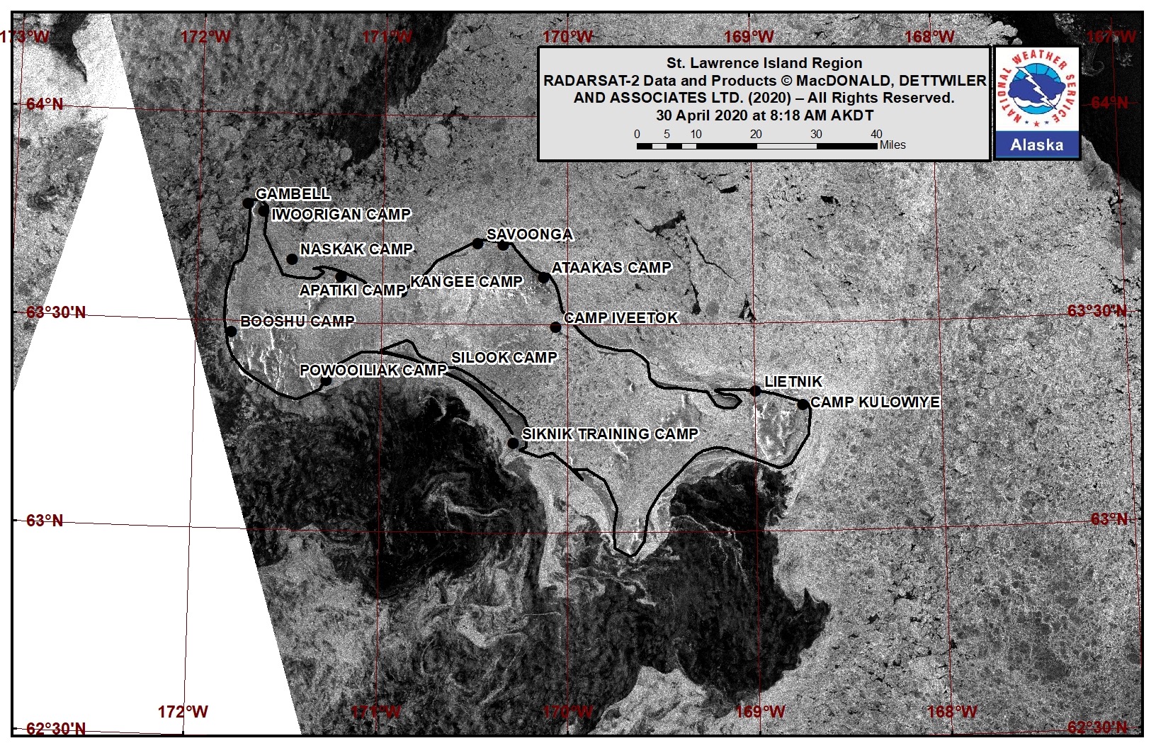 St. Lawrence Island satellite image