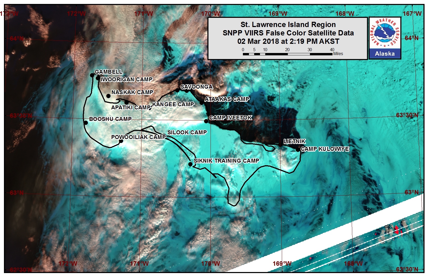 St. Lawrence Island satellite image