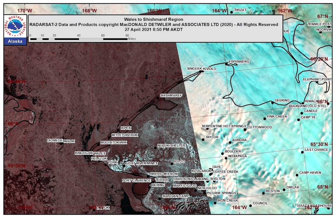 Wales to Shishmaref Area Satellite Image