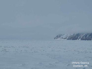 Weather and sea-ice conditions in Diomede. Photos courtesy of Marty Eeleengayouq Ozenna.