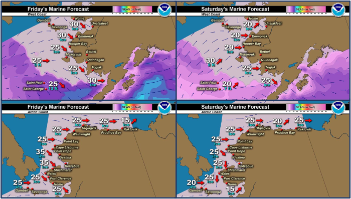 Friday and Saturday regional wind forecast.