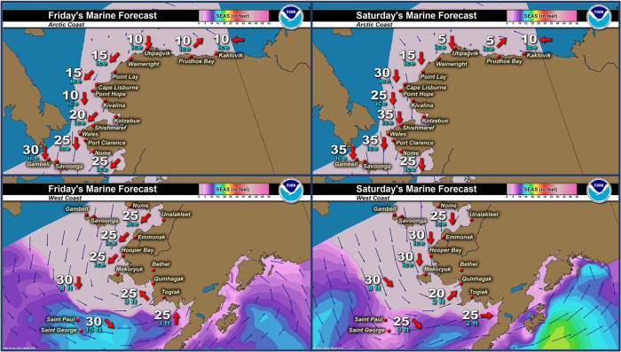 Friday and Saturday regional wind forecast.