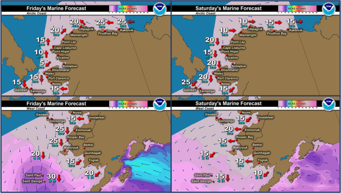 Friday and Saturday regional wind forecast.